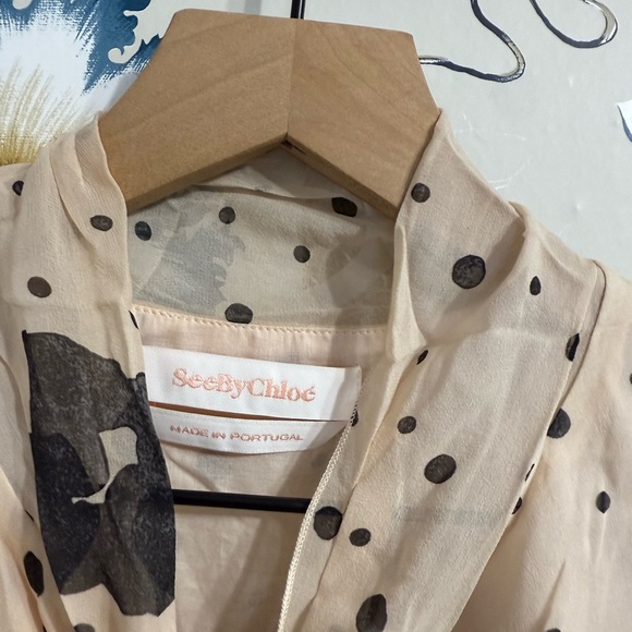 See by Chloe silk floral print mini dress Size 36 feminine formal Academia Dress - Picture 7 of 12